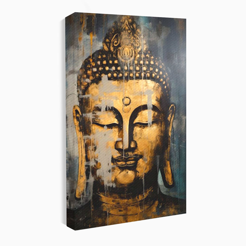 Tablou canvas cu tablou canvas cu chipul lui buddha, fara rama, pe sasiu de lemn